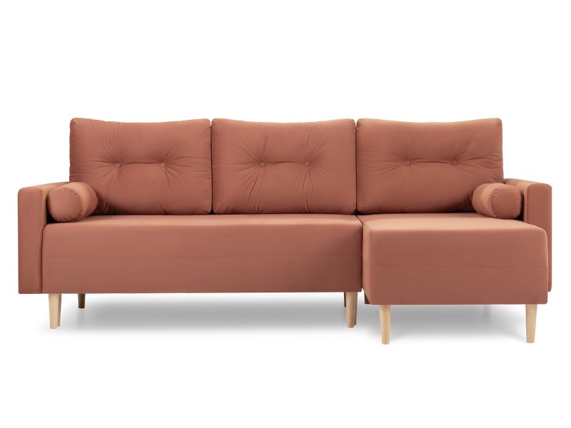 Диван угловой Нумо Велюр Терракотовый